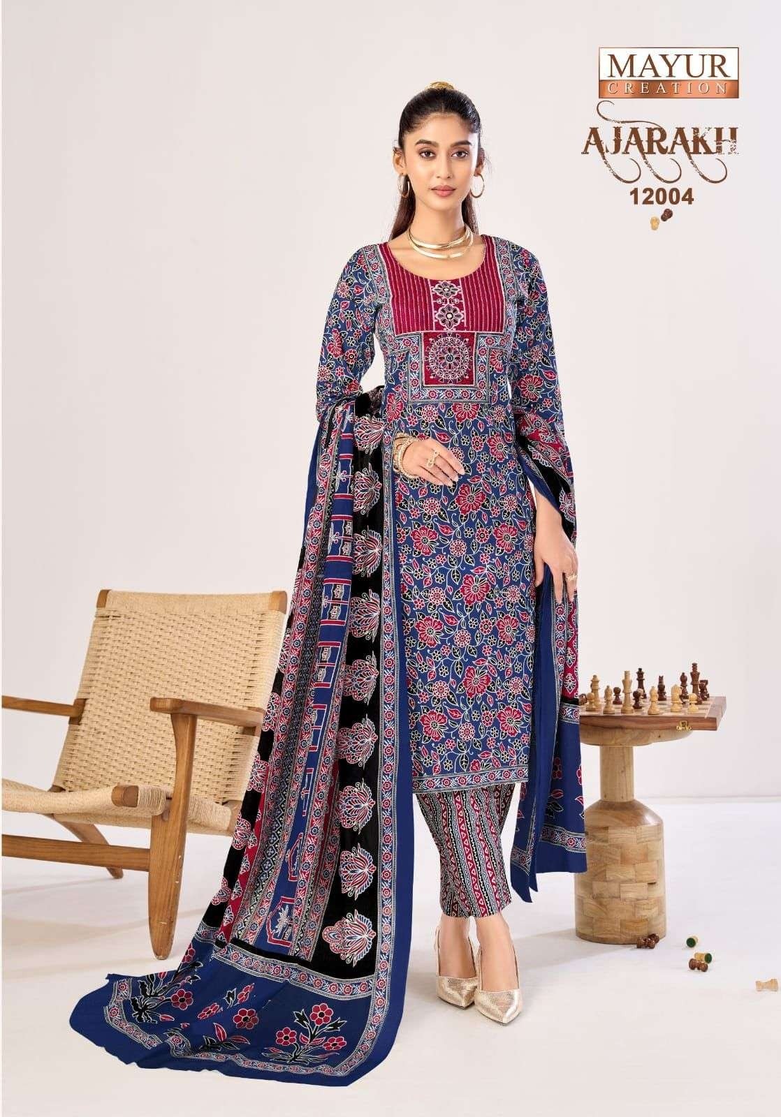 MAYUR - AJRAKH VOL - 12 - PURE HEAVY COTTON PRINTED READYMADE SUIT SALWAR COLLECTION BY MAYUR CREATION 