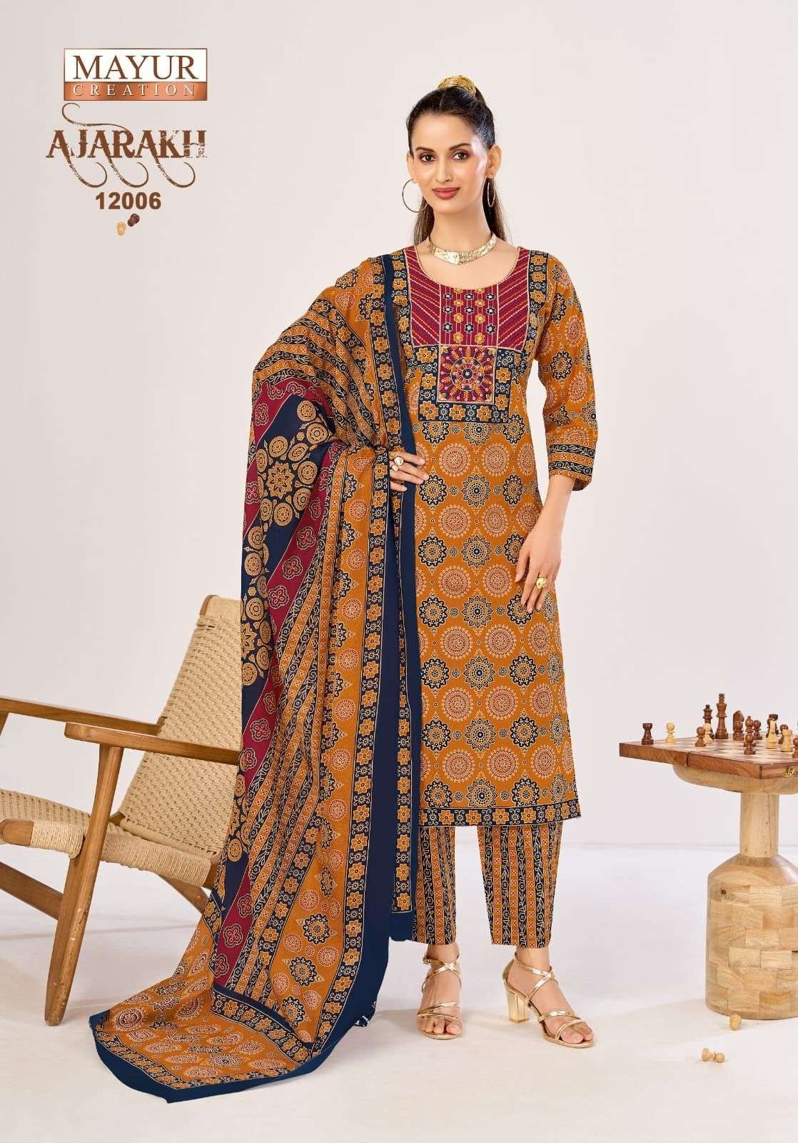MAYUR - AJRAKH VOL - 12 - PURE HEAVY COTTON PRINTED READYMADE SUIT SALWAR COLLECTION BY MAYUR CREATION 