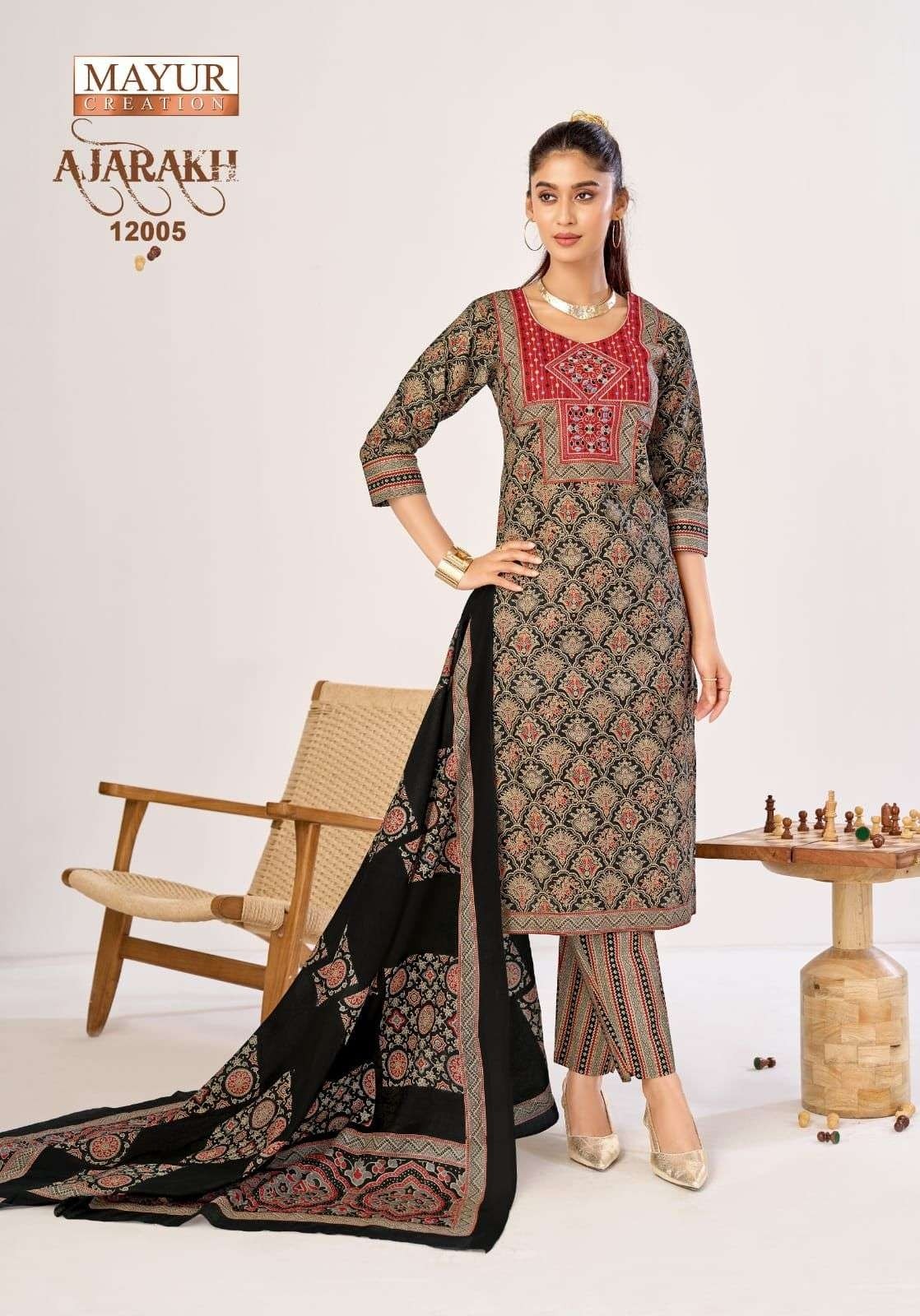 MAYUR - AJRAKH VOL - 12 - PURE HEAVY COTTON PRINTED READYMADE SUIT SALWAR COLLECTION BY MAYUR CREATION 