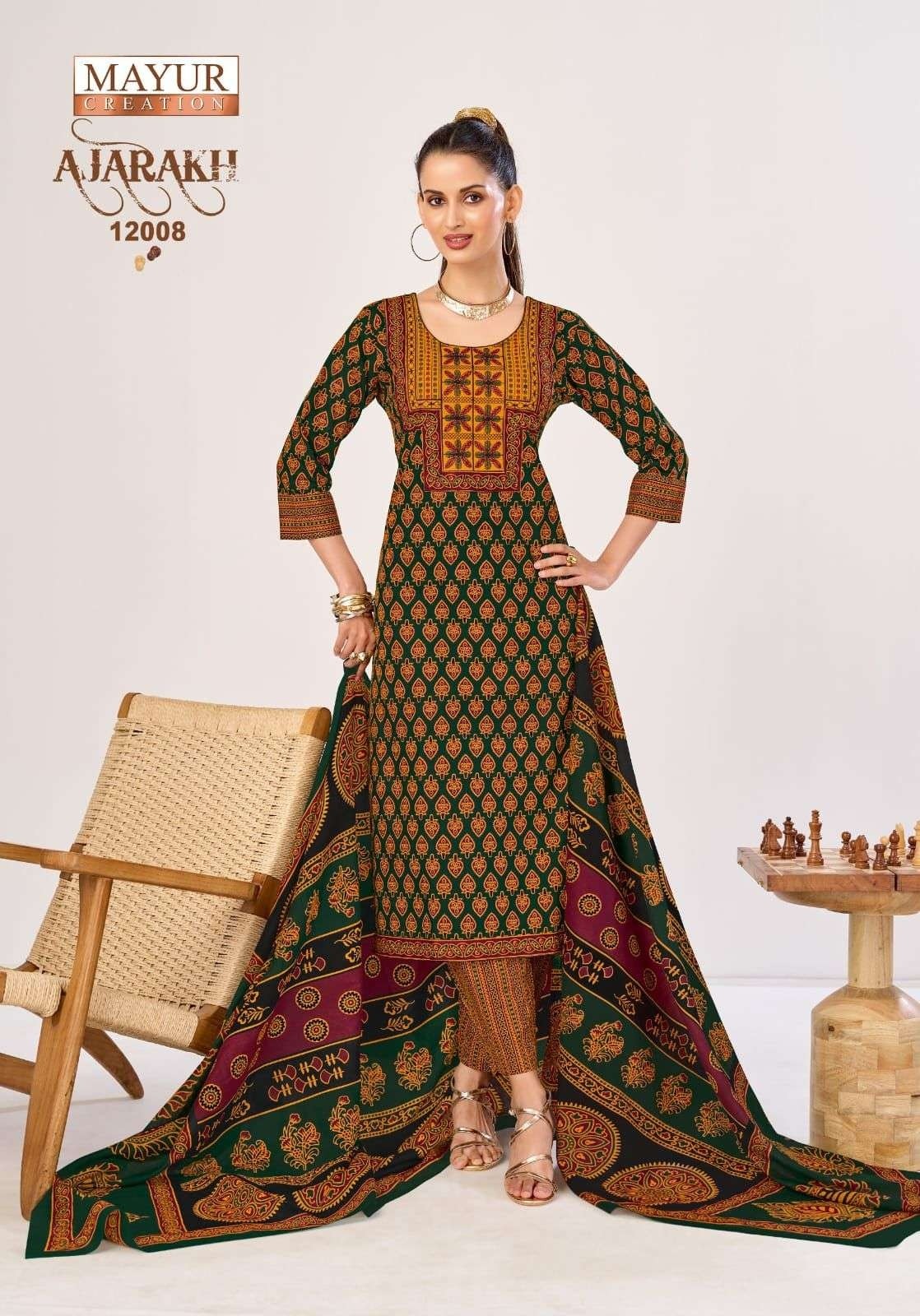 MAYUR - AJRAKH VOL - 12 - PURE HEAVY COTTON PRINTED READYMADE SUIT SALWAR COLLECTION BY MAYUR CREATION 