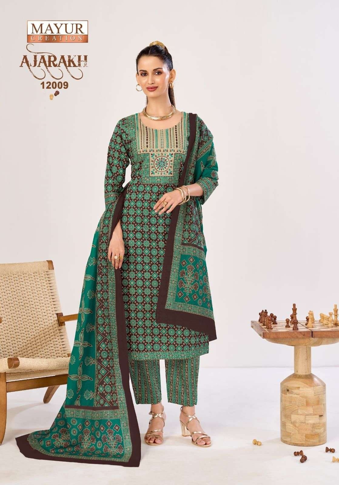 MAYUR - AJRAKH VOL - 12 - PURE HEAVY COTTON PRINTED READYMADE SUIT SALWAR COLLECTION BY MAYUR CREATION 