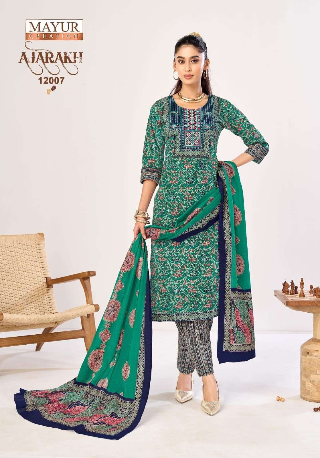 MAYUR - AJRAKH VOL - 12 - PURE HEAVY COTTON PRINTED READYMADE SUIT SALWAR COLLECTION BY MAYUR CREATION 
