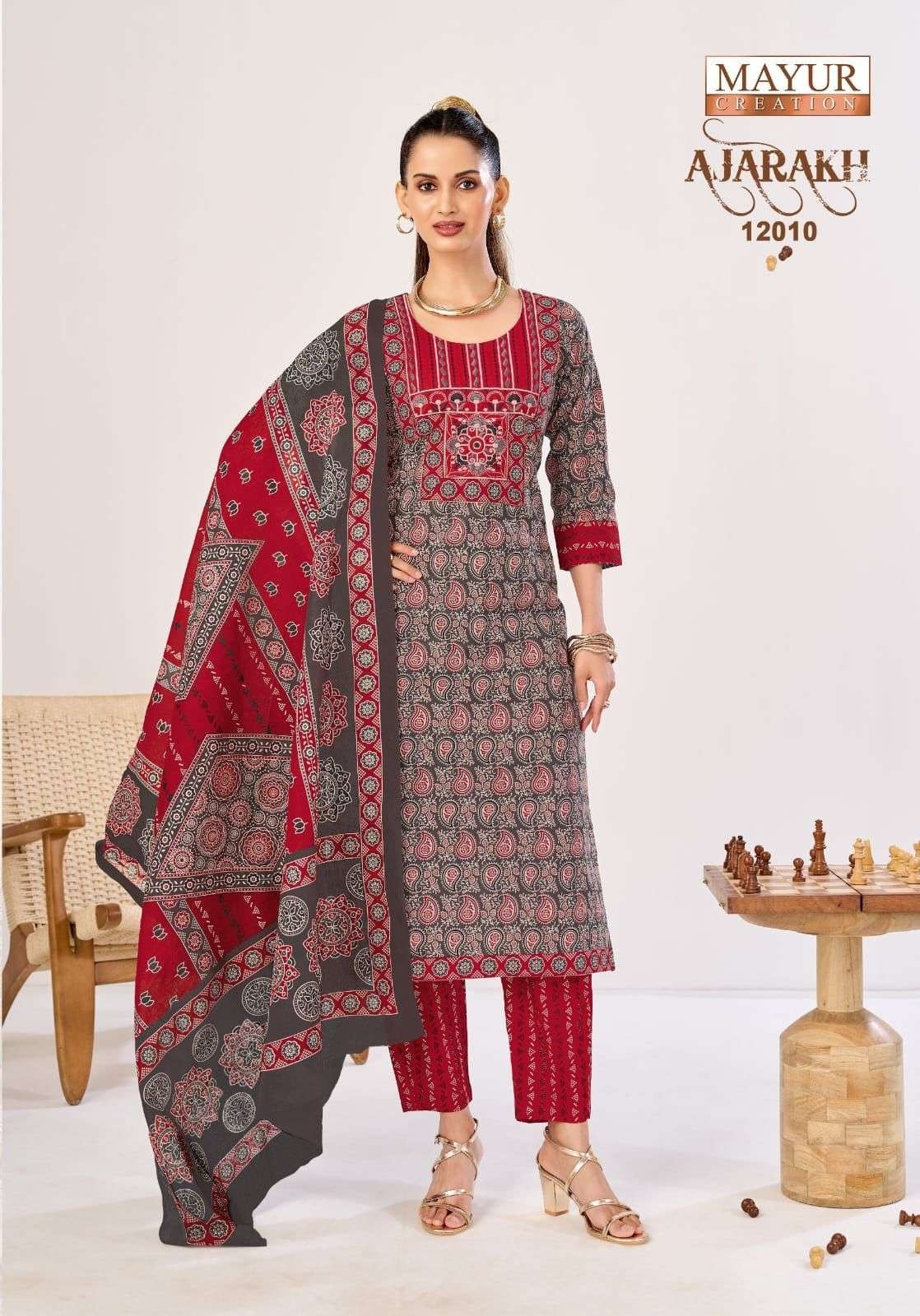 MAYUR - AJRAKH VOL - 12 - PURE HEAVY COTTON PRINTED READYMADE SUIT SALWAR COLLECTION BY MAYUR CREATION 
