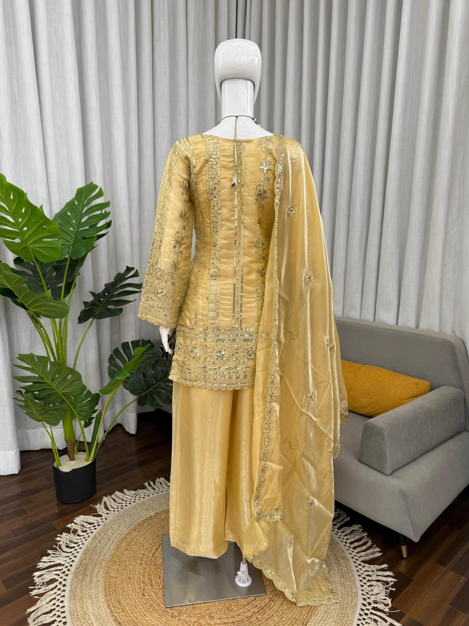KD1583 - JIMMY CHHOO SILK WITH SEQUENCE EMBROIDERY WORK BY PAKISTANI READYMADE SALWAR SUIT COLLECTION 