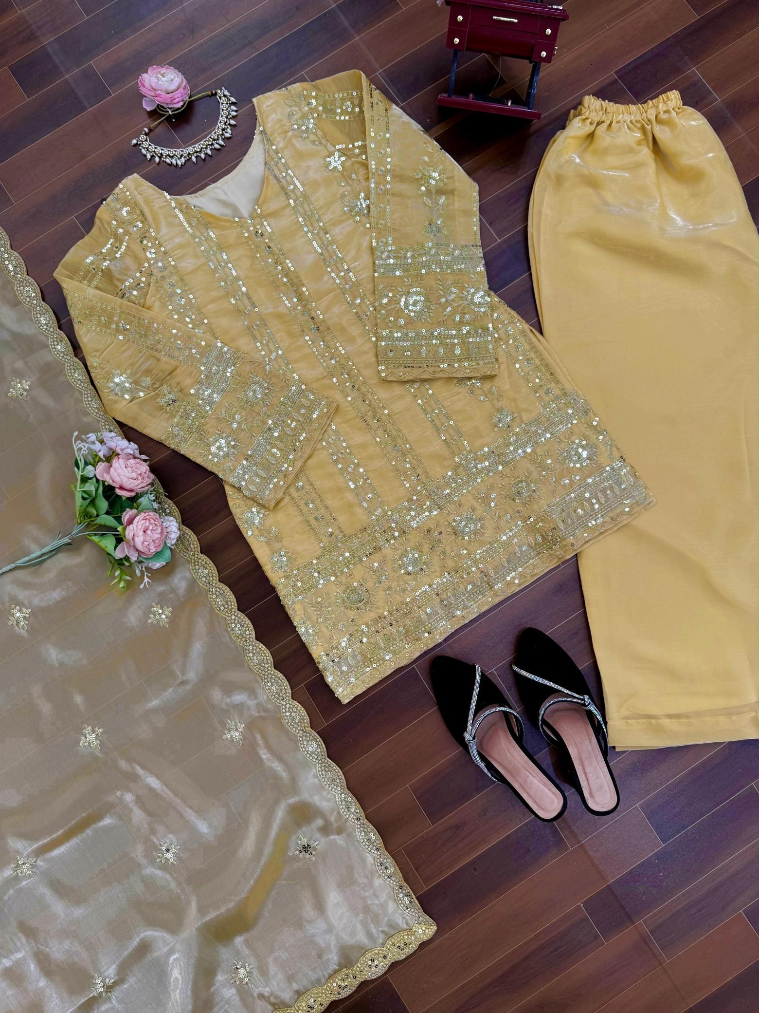 KD1583 - JIMMY CHHOO SILK WITH SEQUENCE EMBROIDERY WORK BY PAKISTANI READYMADE SALWAR SUIT COLLECTION 