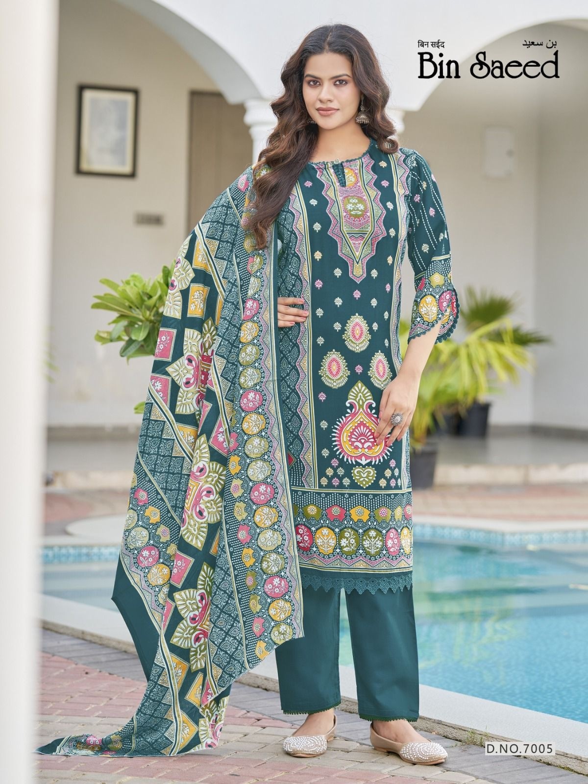 GANESHA - BIN SAEED VOL - 7 - PAKISTANI COTTON PRINTED SUIT BY FALAK INTERNATIONAL 