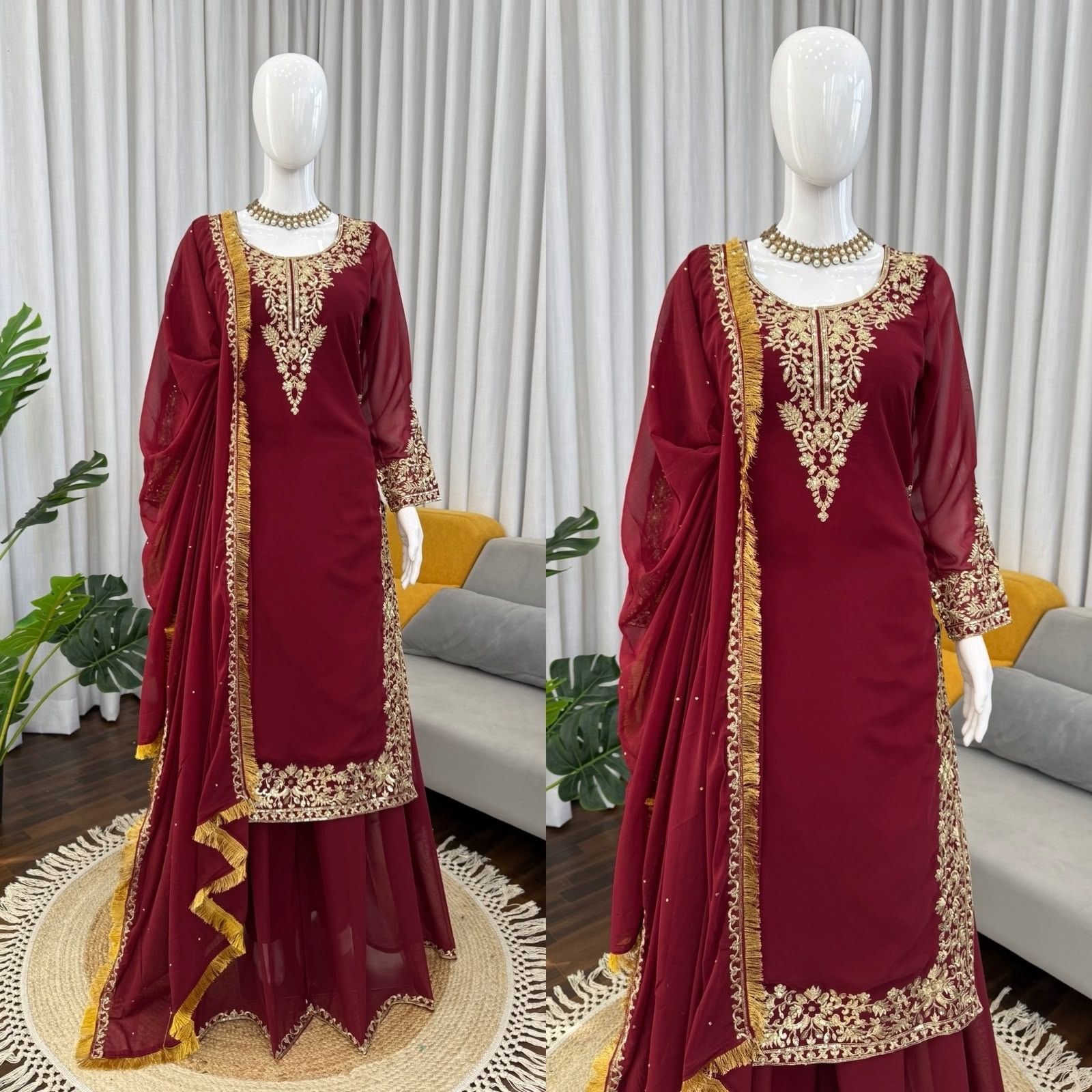 KD1599 - FOX GEORGETTE WITH EMBROIDERY WORK BY PAKISTANI READYMADE SUIT SALWAR COLLECTION 