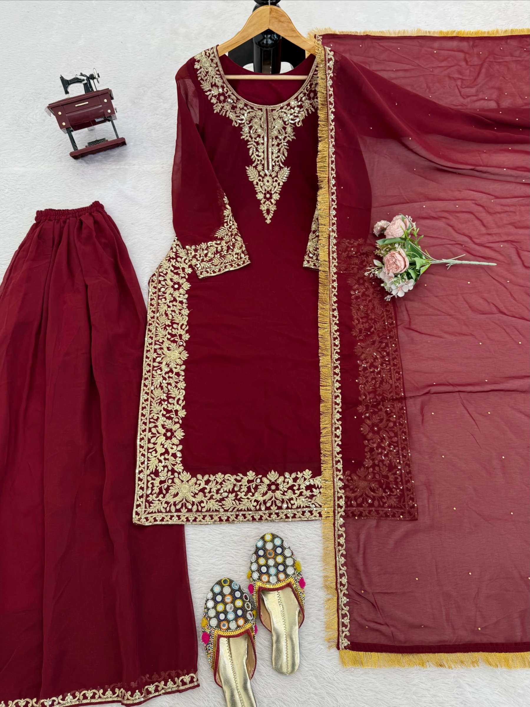 KD1599 - FOX GEORGETTE WITH EMBROIDERY WORK BY PAKISTANI READYMADE SUIT SALWAR COLLECTION 