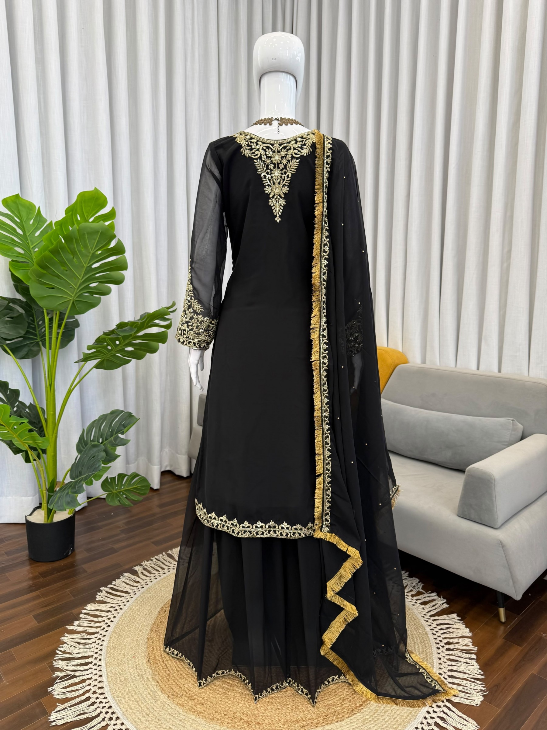 KD1599 - FOX GEORGETTE WITH EMBROIDERY WORK BY PAKISTANI READYMADE SUIT SALWAR COLLECTION 