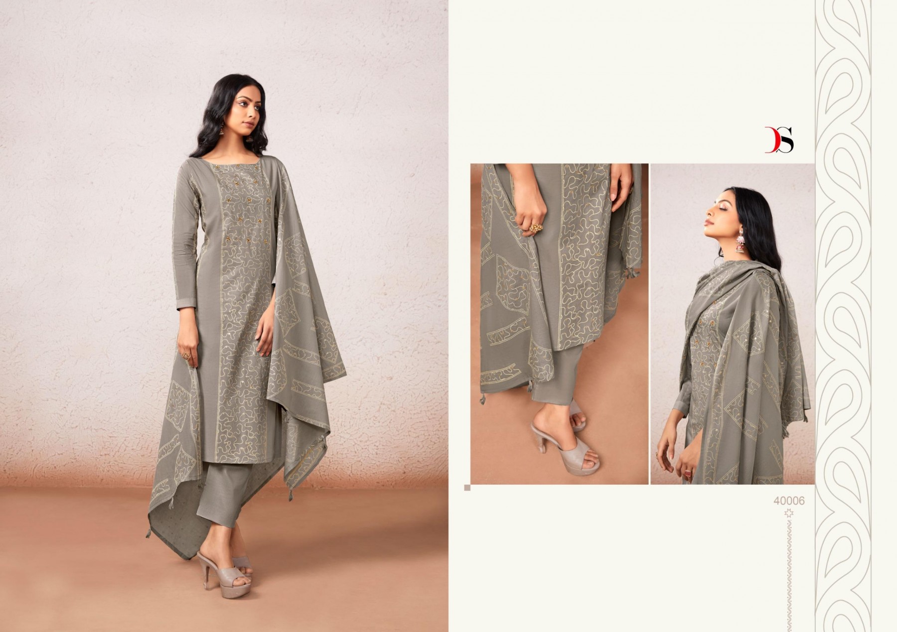 KASTI - PURE COTTON WITH HAND EMBROIDERY WORK BY PAKISTANI SUIT COLLECTION BY DEEPSY 