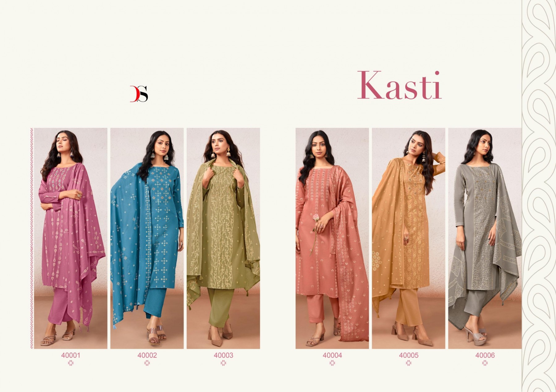 KASTI - PURE COTTON WITH HAND EMBROIDERY WORK BY PAKISTANI SUIT COLLECTION BY DEEPSY 