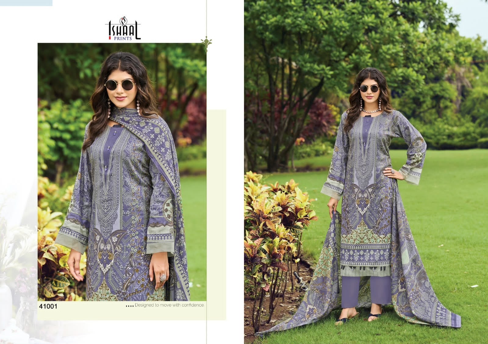 GULMOHAR VOL - 41 - PURE HEAVY LAWN COTTON PAKISTANI KARACHI PRINTED SUIT BY ISHAAL PRINT 