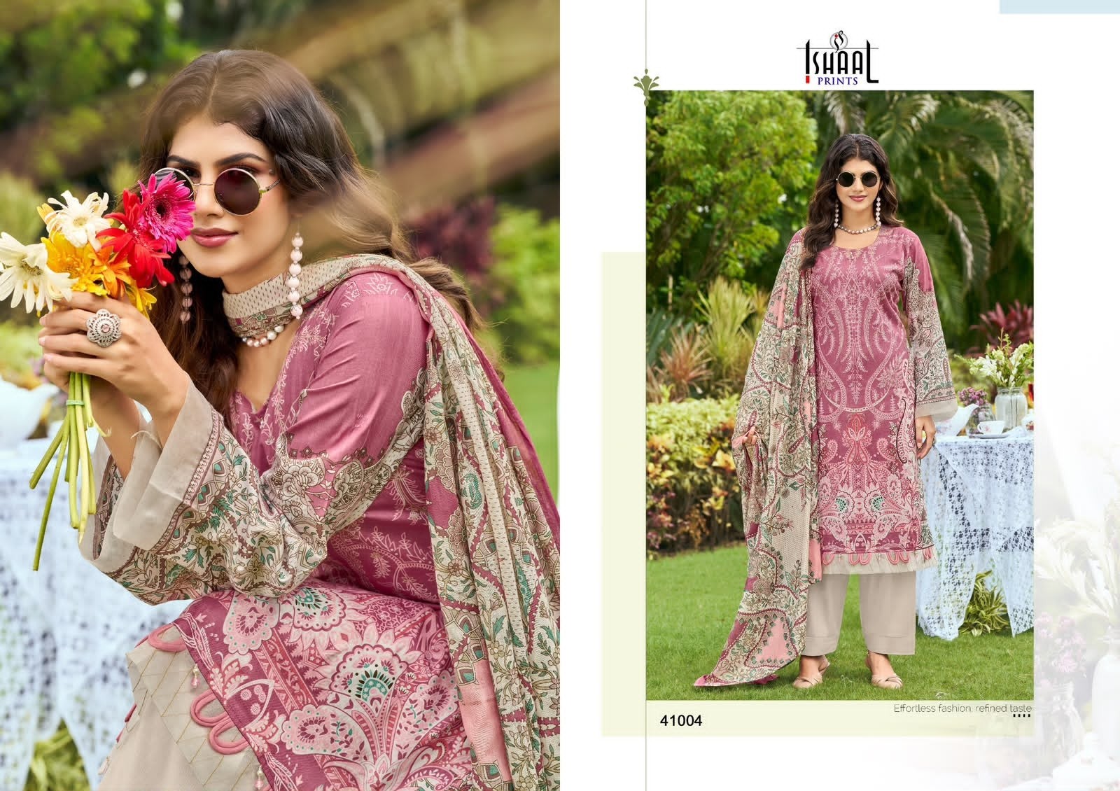 GULMOHAR VOL - 41 - PURE HEAVY LAWN COTTON PAKISTANI KARACHI PRINTED SUIT BY ISHAAL PRINT 