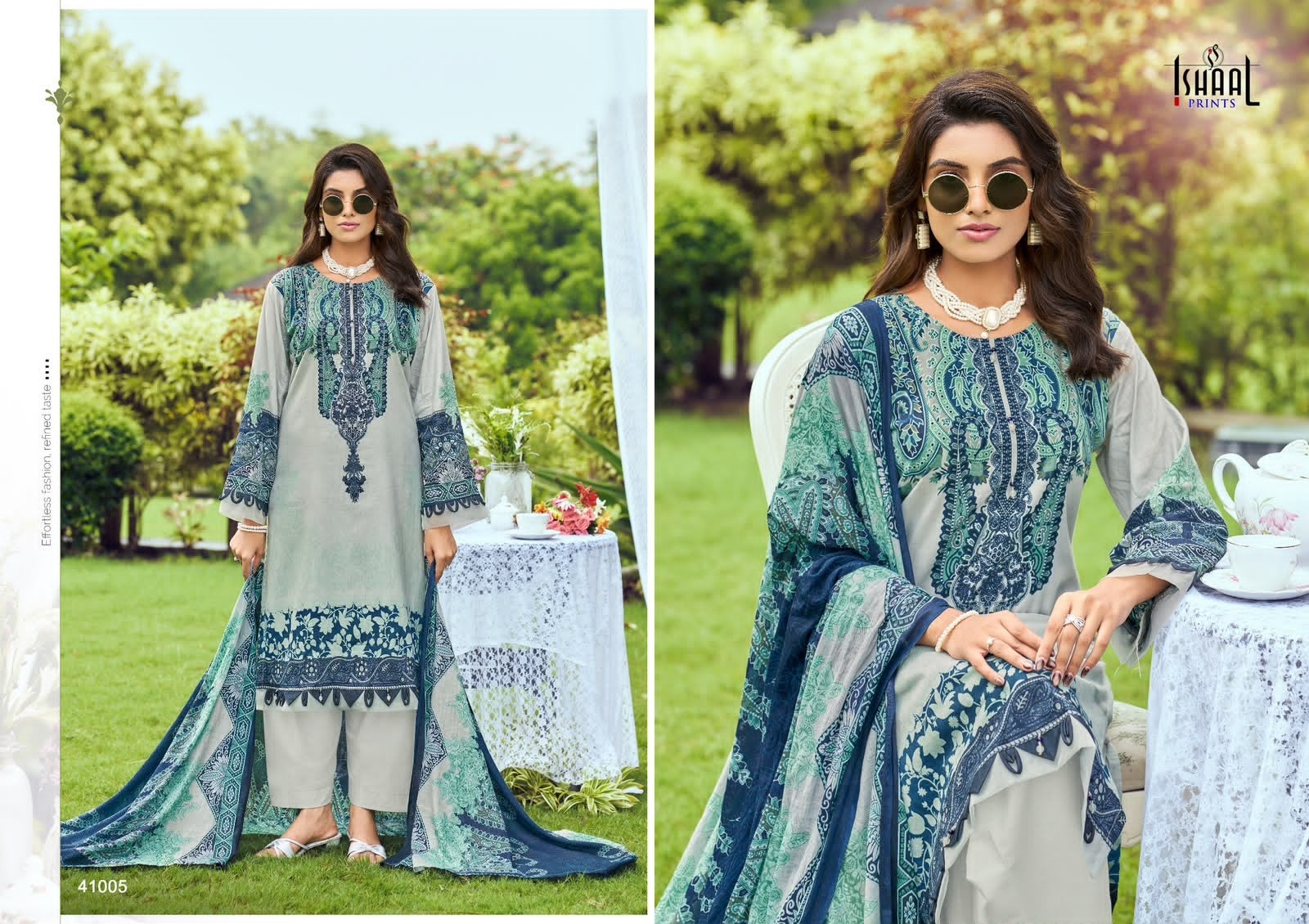 GULMOHAR VOL - 41 - PURE HEAVY LAWN COTTON PAKISTANI KARACHI PRINTED SUIT BY ISHAAL PRINT 
