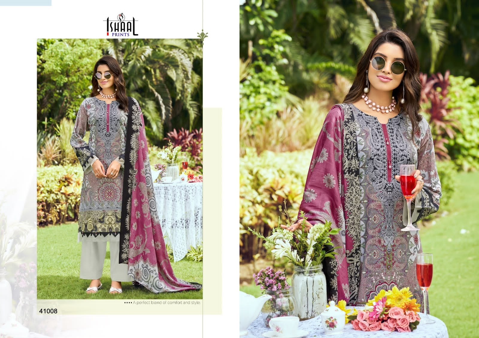 GULMOHAR VOL - 41 - PURE HEAVY LAWN COTTON PAKISTANI KARACHI PRINTED SUIT BY ISHAAL PRINT 