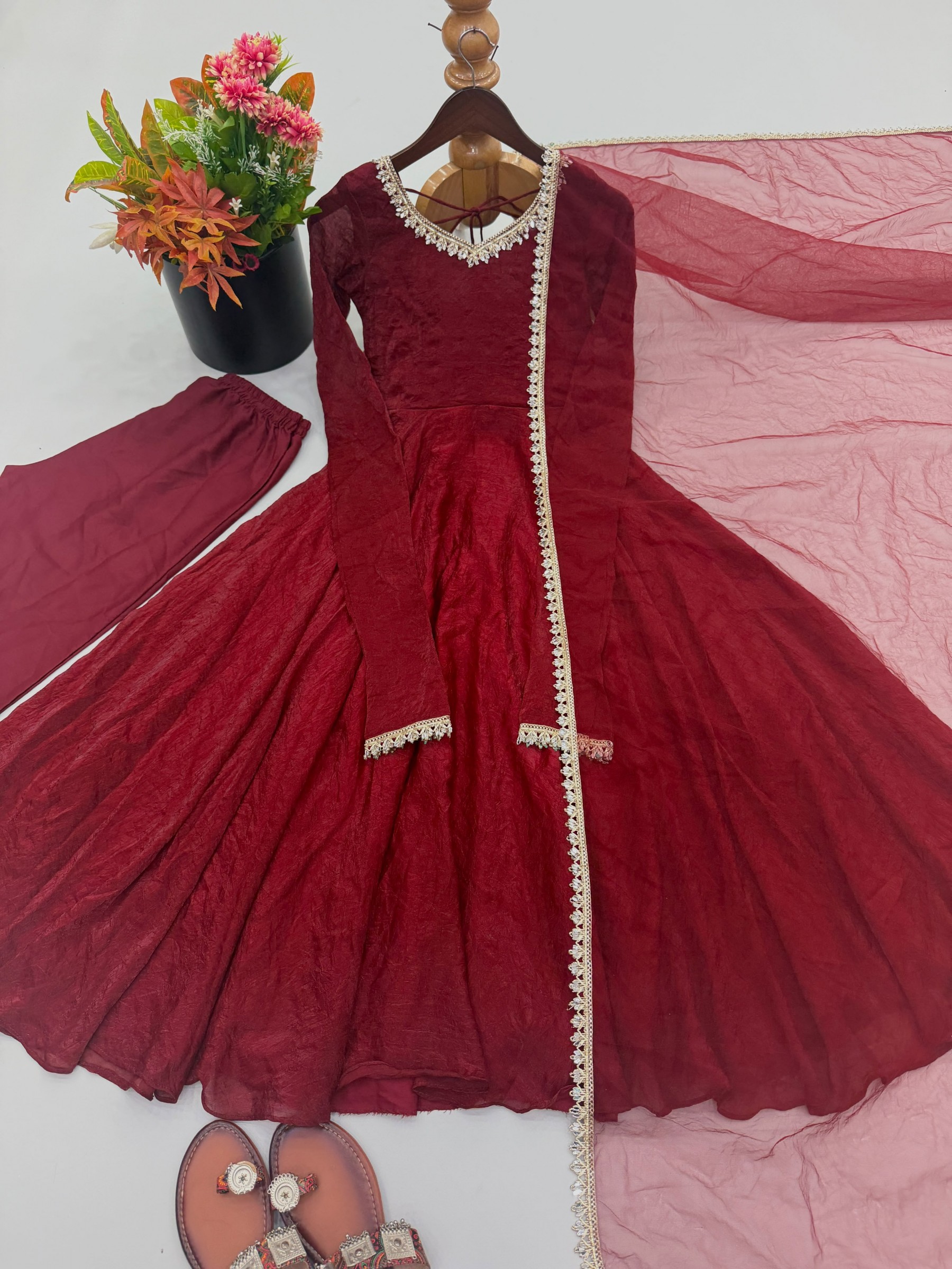 SRK - 5355 - DOREMON CRUSH WITH REAL MIRROR WORK LACE BORDER WITH FULLY FAIR BY PARTY WEAR AND WEDDING NAIRA AND GOWN COLLECTION 