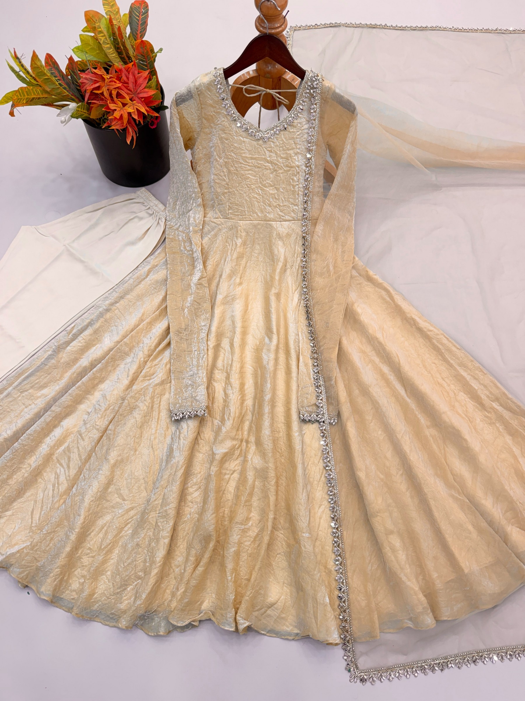 SRK - 5355 - DOREMON CRUSH WITH REAL MIRROR WORK LACE BORDER WITH FULLY FAIR BY PARTY WEAR AND WEDDING NAIRA AND GOWN COLLECTION 
