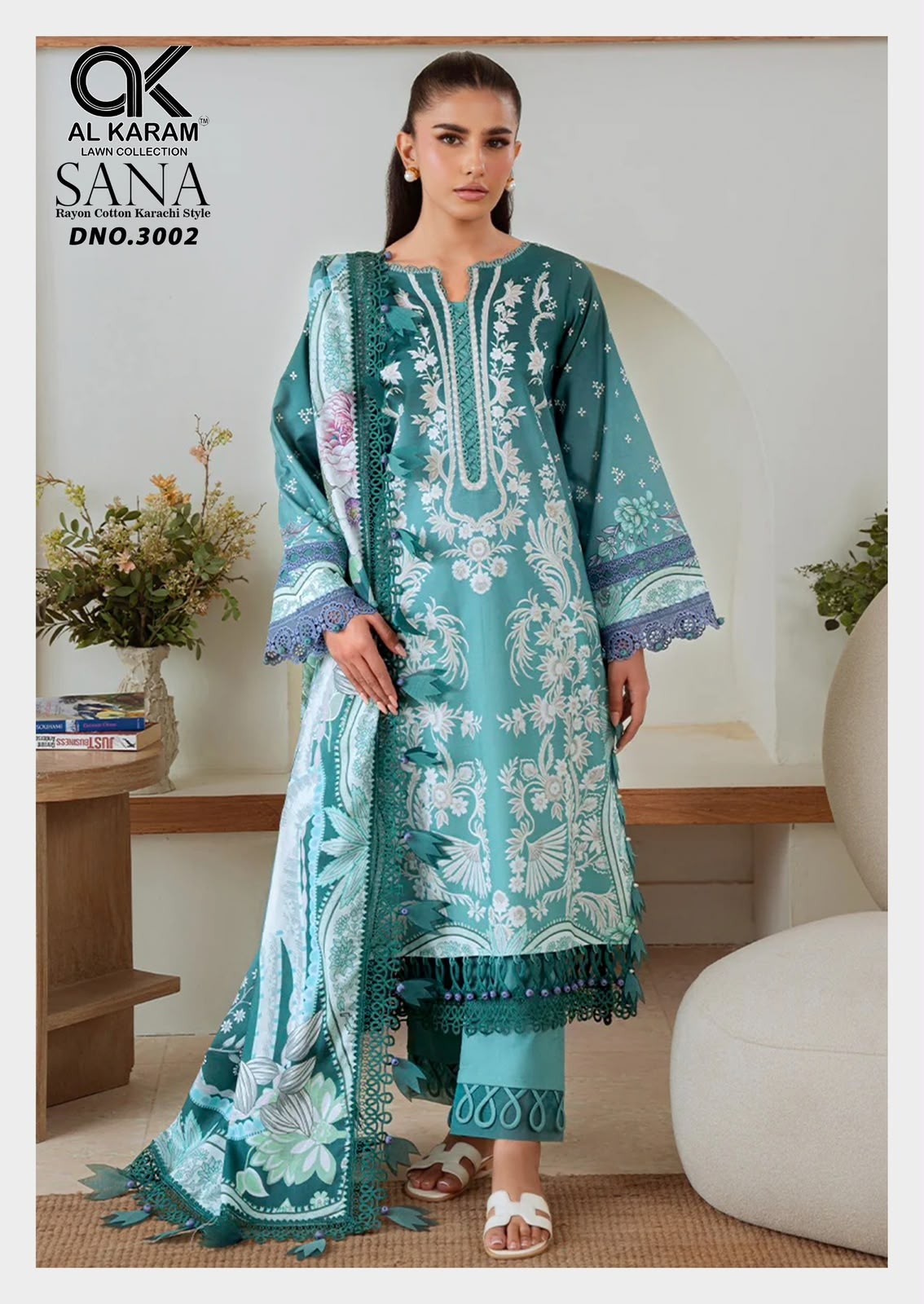 SANA VOL - 3 - REYON COLLECTION WITH PAKISTANI COTTON PRINTED SUIT BY AL KARAM SUIT