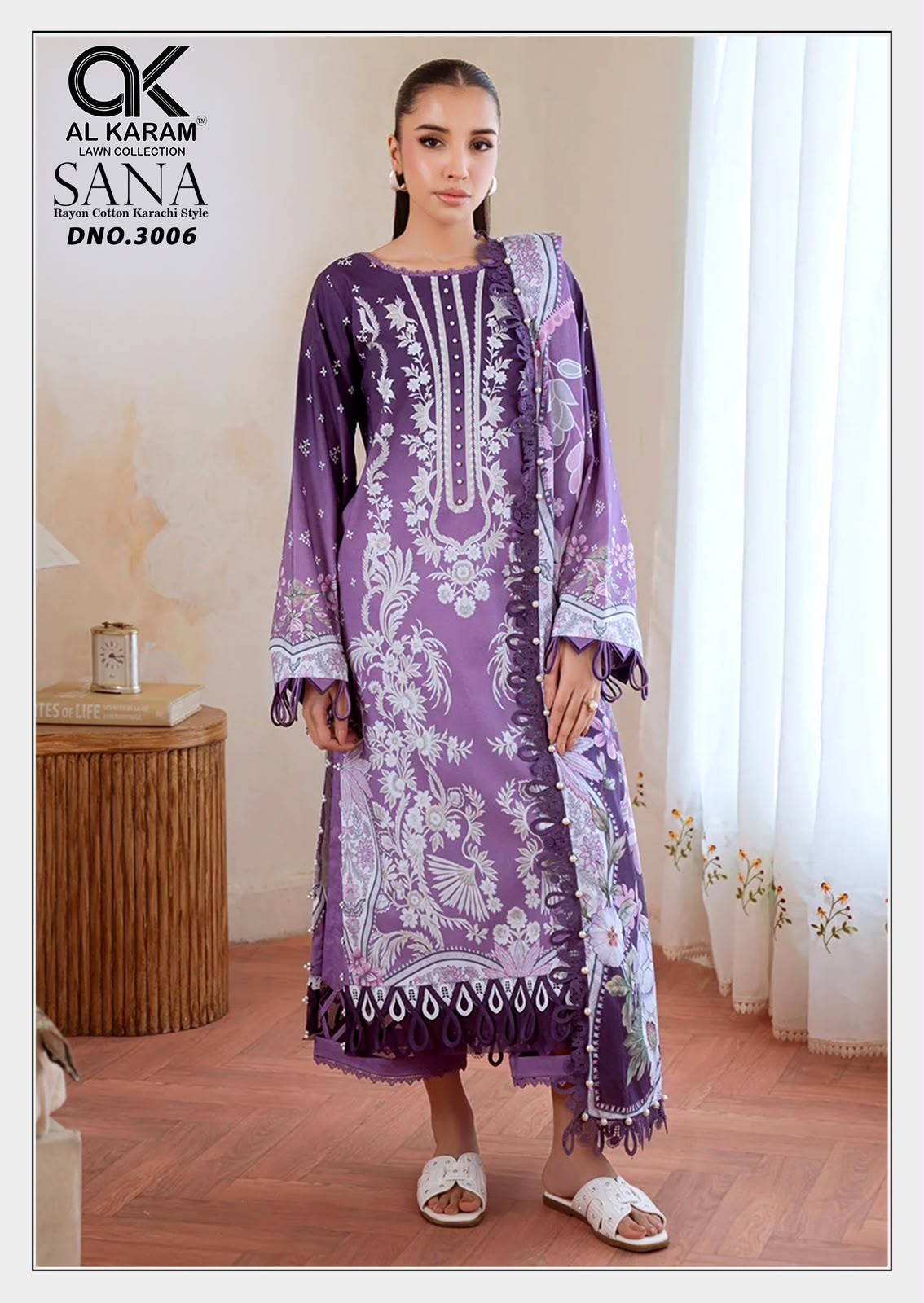 SANA VOL - 3 - REYON COLLECTION WITH PAKISTANI COTTON PRINTED SUIT BY AL KARAM SUIT