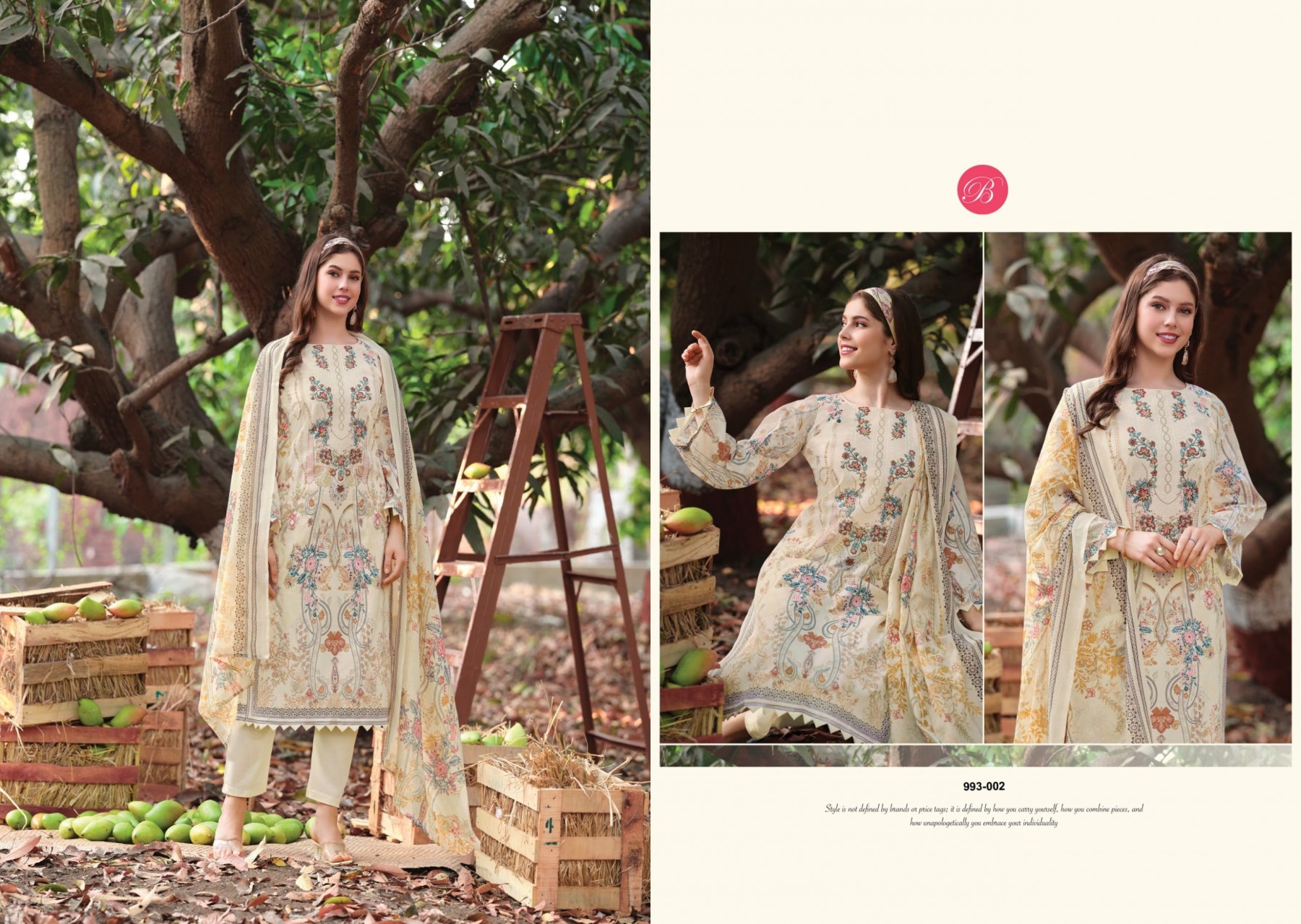 BELLIZA - NAIRA VOL - 152 - PURE COTTON DIGITAL PRINT HEAVY EMBROIDERY WORK BY PAKISTANI SUIT COLLECTION 