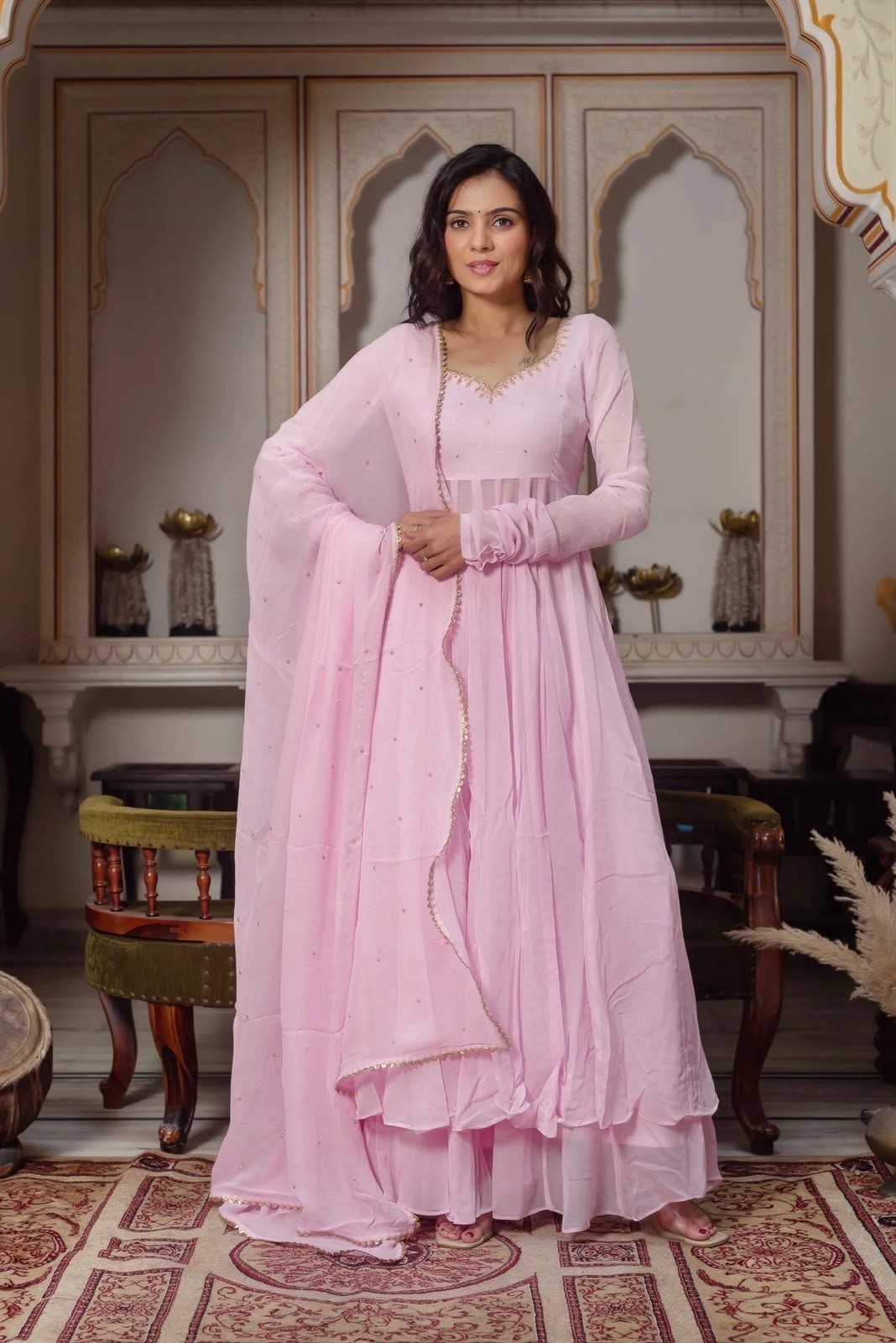 KD1636 - FAUX GEORGETTE HAND WORK PADDED BY ANARKALI NAIRA GOWN COLLECTION 