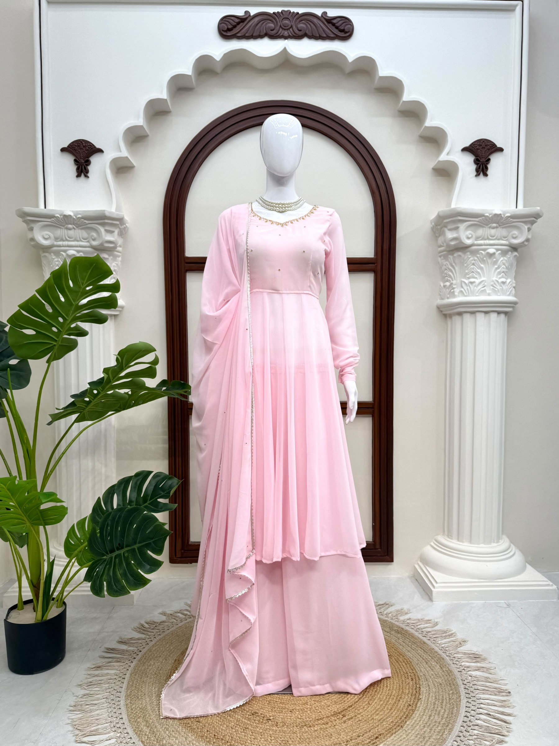 KD1636 - FAUX GEORGETTE HAND WORK PADDED BY ANARKALI NAIRA GOWN COLLECTION 