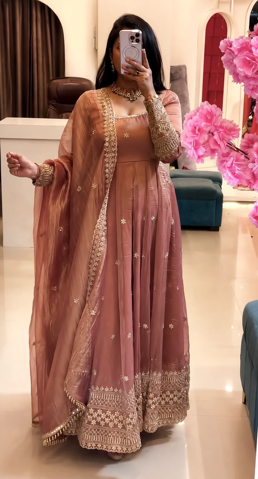 SSR - 547 - CRUNCHY SILK WITH SEQUENCE EMBROIDERY WORK BY PARTY WEAR AND WEDDING GOWN COLLECTION 