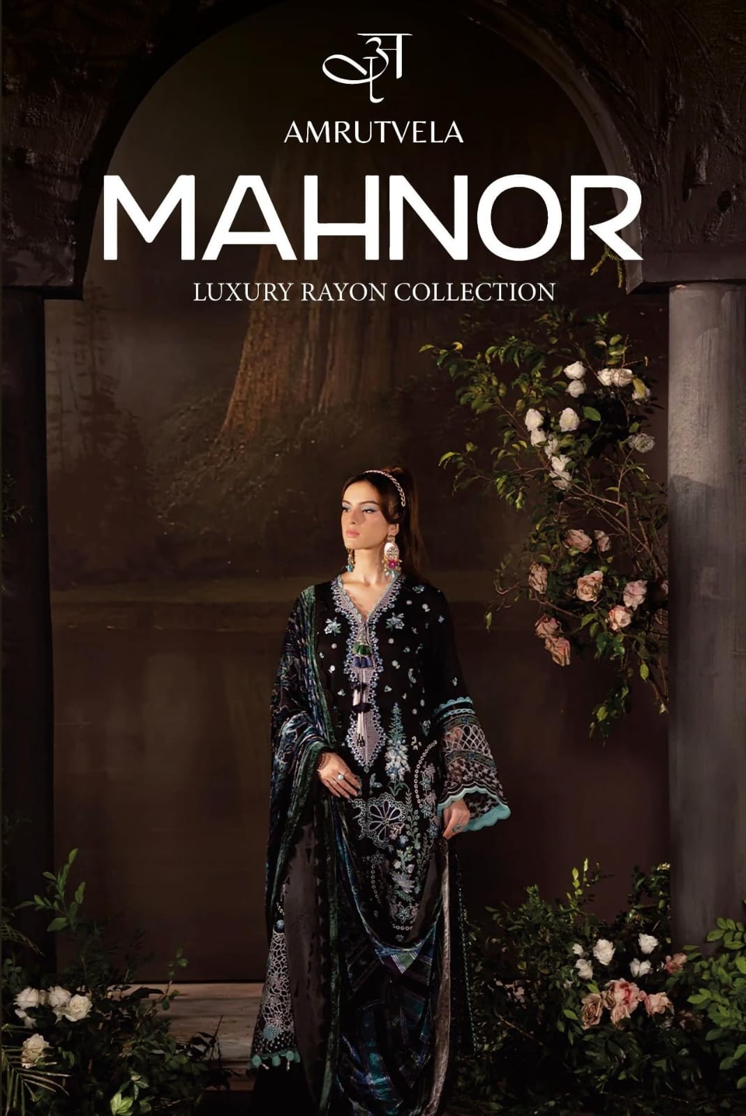 MAHNOOR LUXURY RAYON COLLECTION - PURE REYON WITH HEAVY EMBROIDERY WORK BY PAKISTANI SUIT COLLECTION 