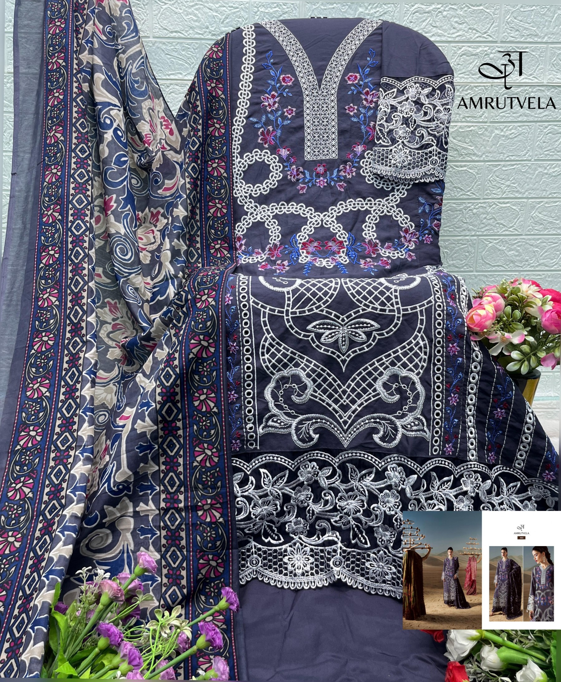 MAHNOOR LUXURY RAYON COLLECTION - PURE REYON WITH HEAVY EMBROIDERY WORK BY PAKISTANI SUIT COLLECTION 