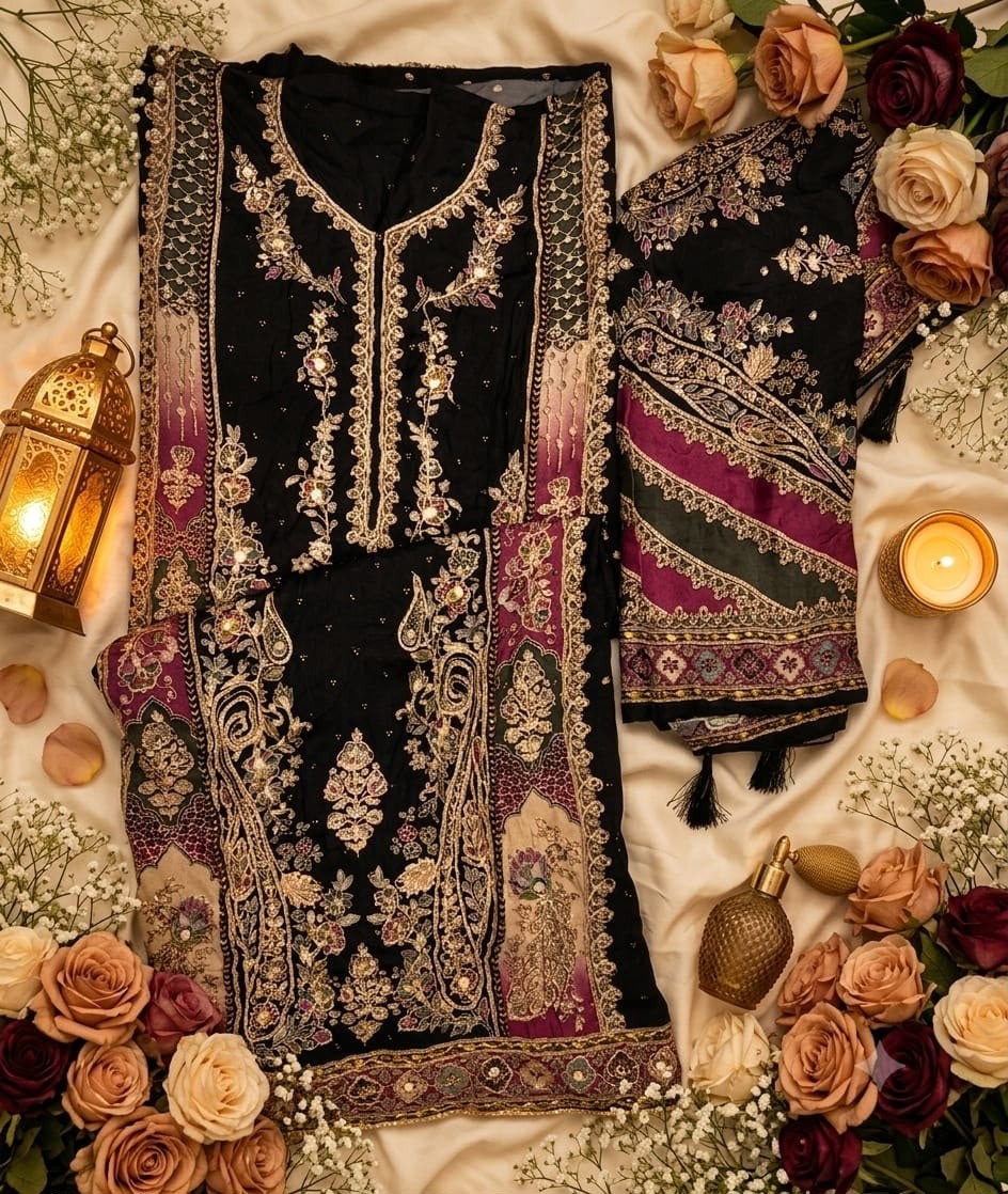 KT - 351 - UNSTITCHED WHOLESALE PRICE PAKISTANI SUIT 