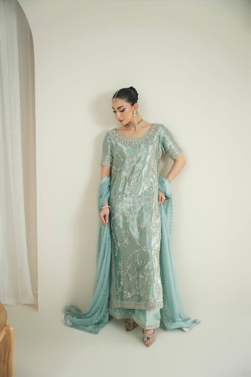 DHK 1382 PURE GIMMY SILK PAKISTANI READYMADE SUIT 