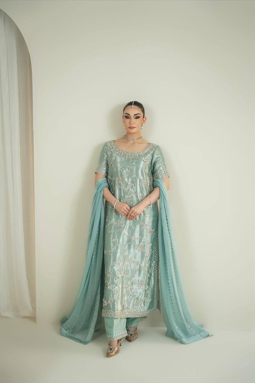 DHK 1382 PURE GIMMY SILK PAKISTANI READYMADE SUIT 