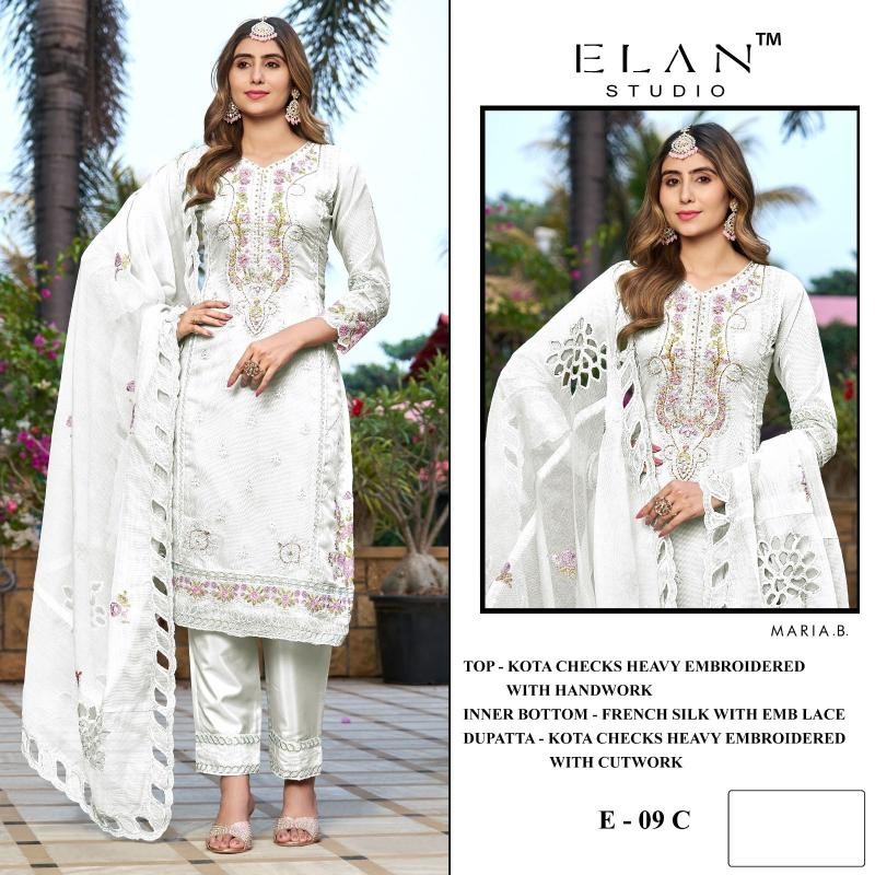 Elan Studio E 09 Kota Checks Heavy Embroidered Suit Set (Set of 4)