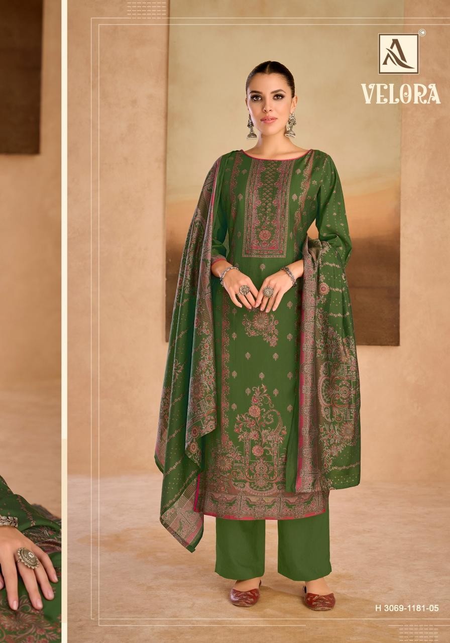 Alok Suit   Velora Catalog (Pure Mudaal Handwork Suit Set)