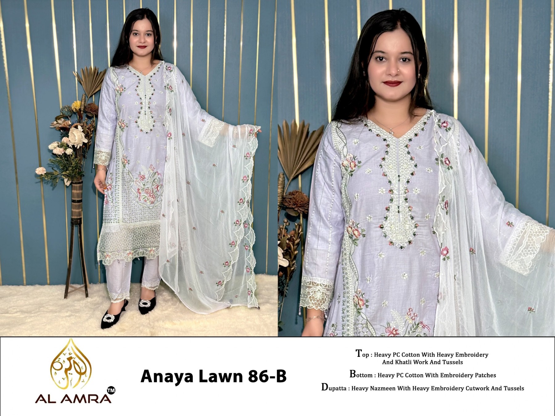 Al Amra ZF Anaya Lawn 86 Heavy PC Cotton Pakistani Suit 