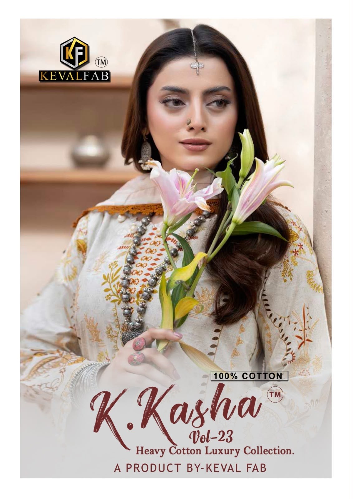 Keval Fab K Kasha Vol 23 Heavy Cotton Printed Unstitched Suit with Malmal Dupatta