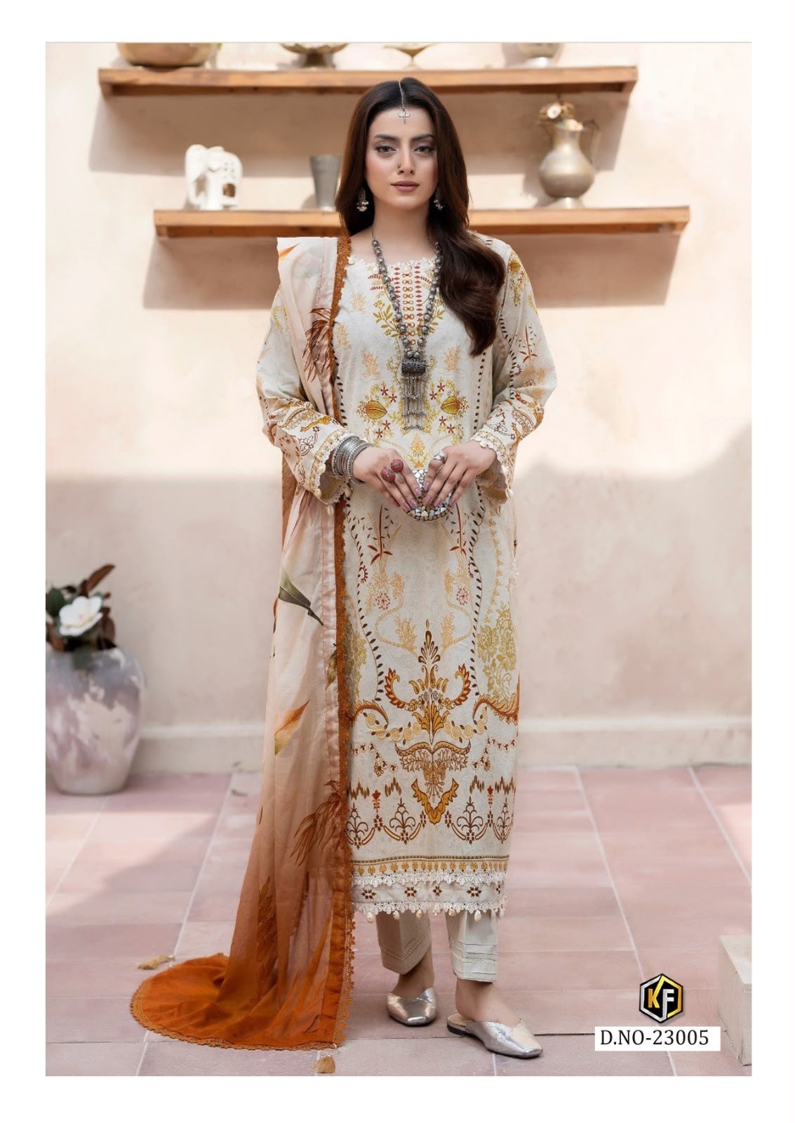 Keval Fab K Kasha Vol 23 Heavy Cotton Printed Unstitched Suit with Malmal Dupatta