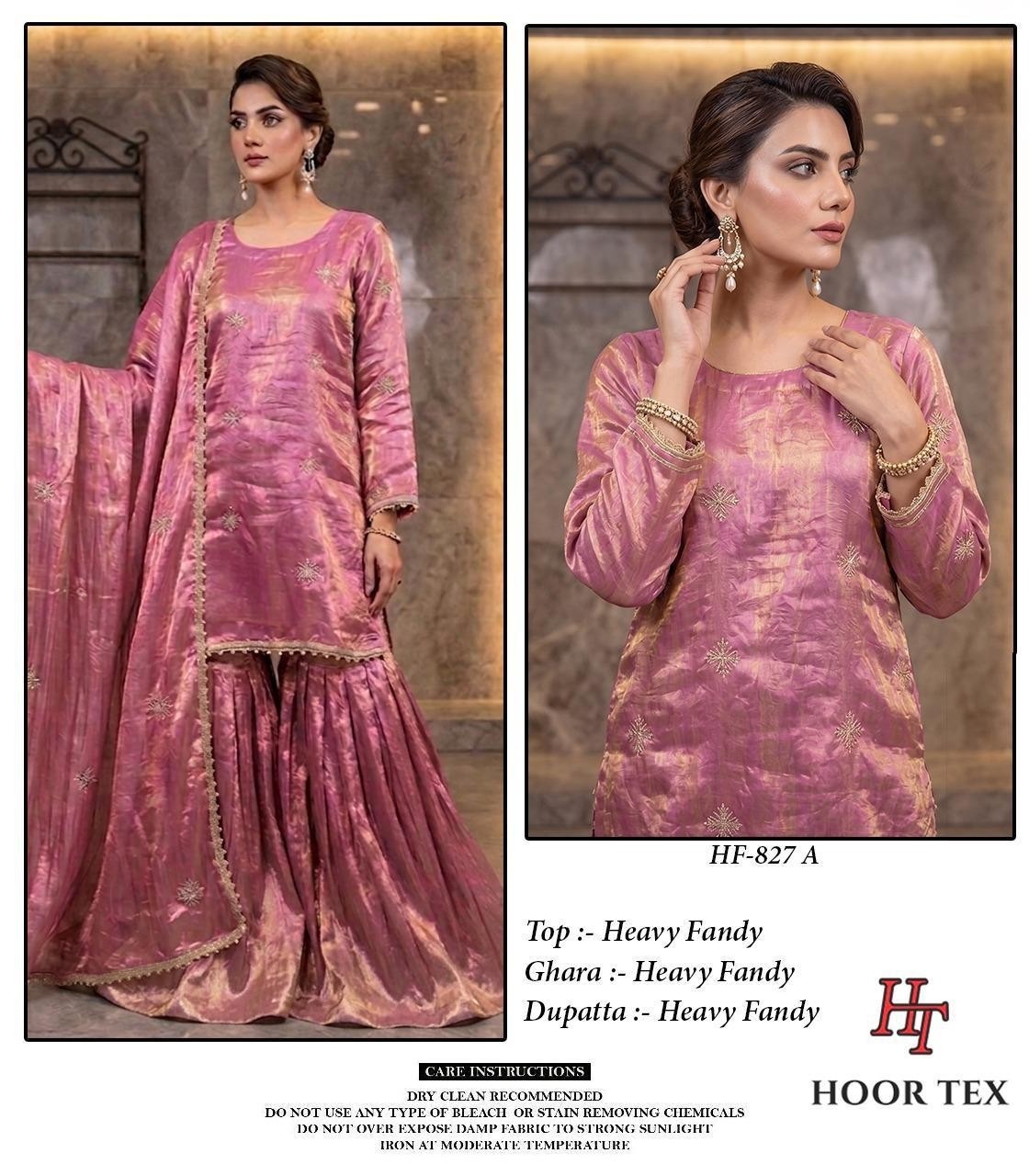 Pakistani Heavy Fandy Full Stitched Suit – Hoor Tex HF-827