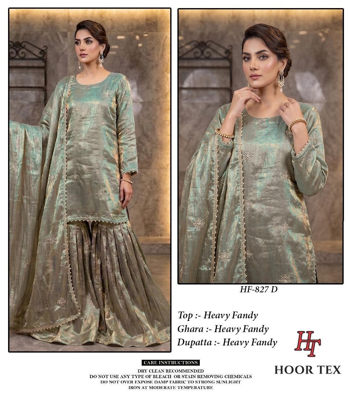 Pakistani Heavy Fandy Full Stitched Suit – Hoor Tex HF-827