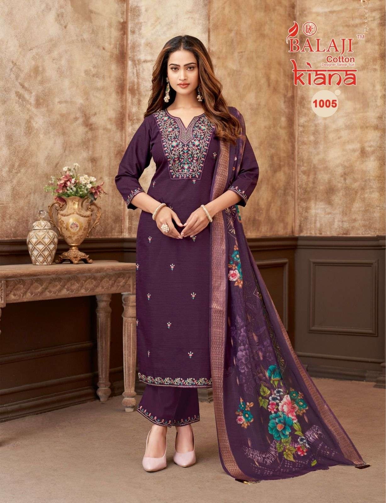 Balaji Cotton Kiana Readymade Premium Embroidered Top Pant Set