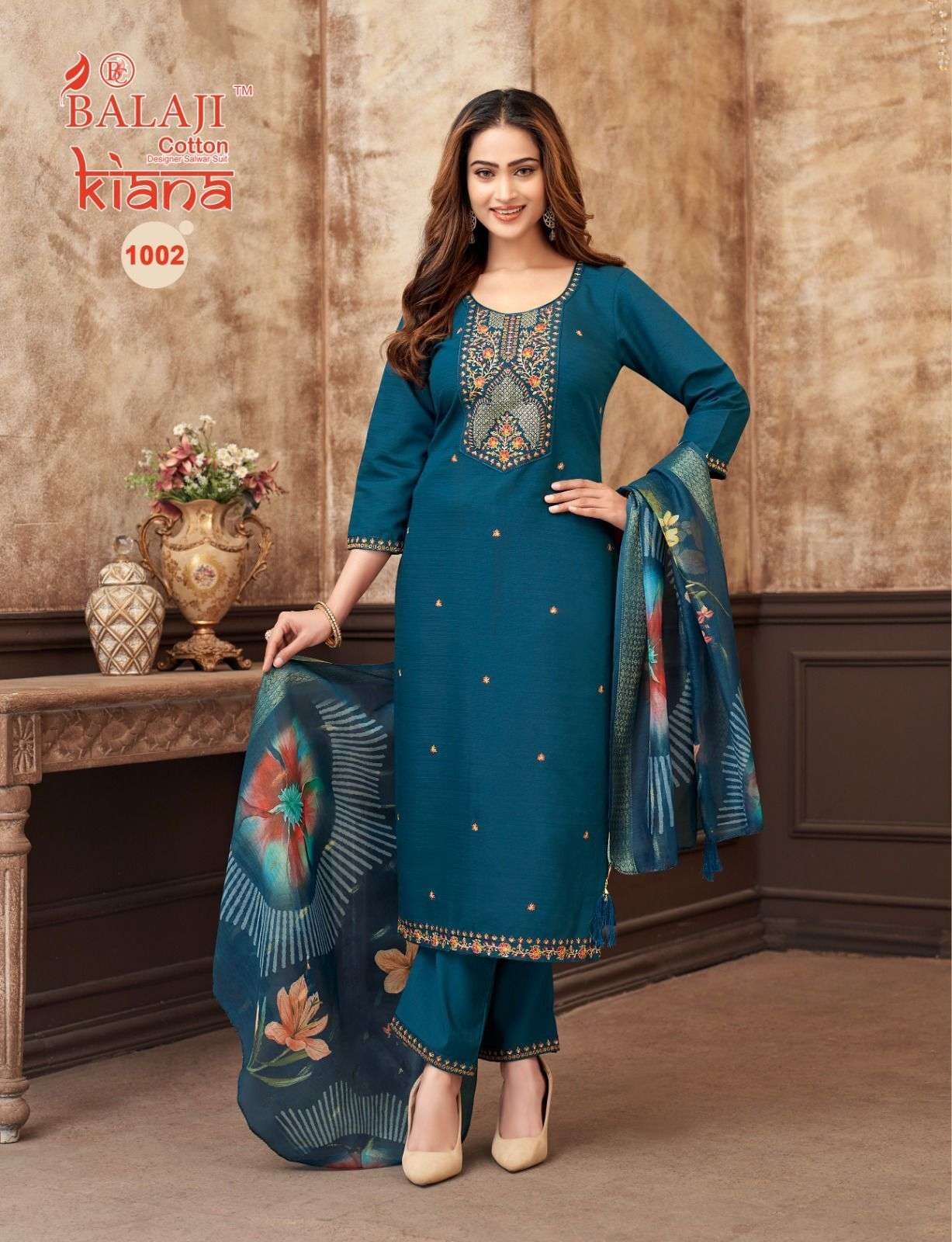 Balaji Cotton Kiana Readymade Premium Embroidered Top Pant Set
