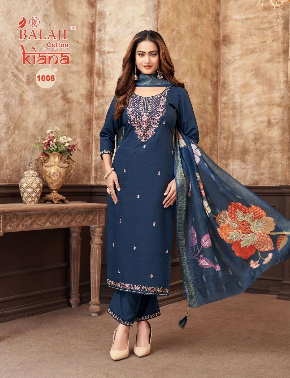 Balaji Cotton Kiana Readymade Premium Embroidered Top Pant Set