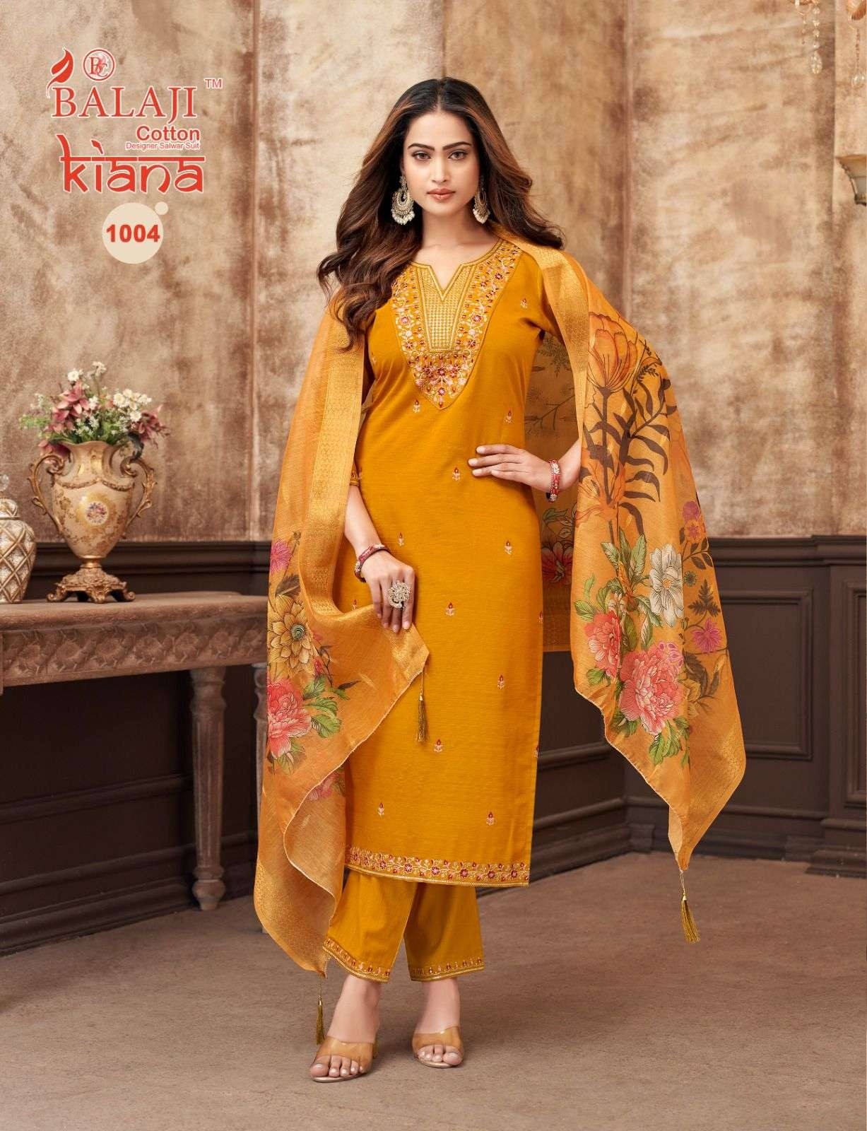 Balaji Cotton Kiana Readymade Premium Embroidered Top Pant Set