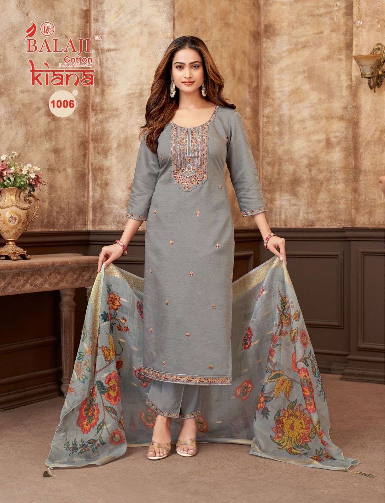 Balaji Cotton Kiana Readymade Premium Embroidered Top Pant Set