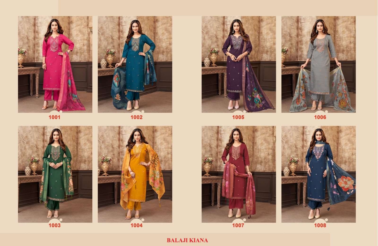Balaji Cotton Kiana Readymade Premium Embroidered Top Pant Set