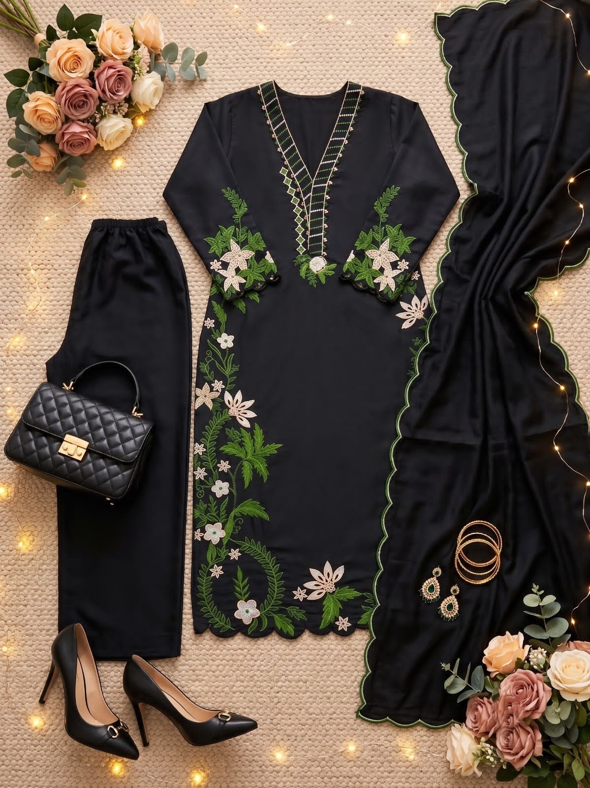 ST 249 Heavy Embroidery Roman Silk Pakistani Readymade Suit 