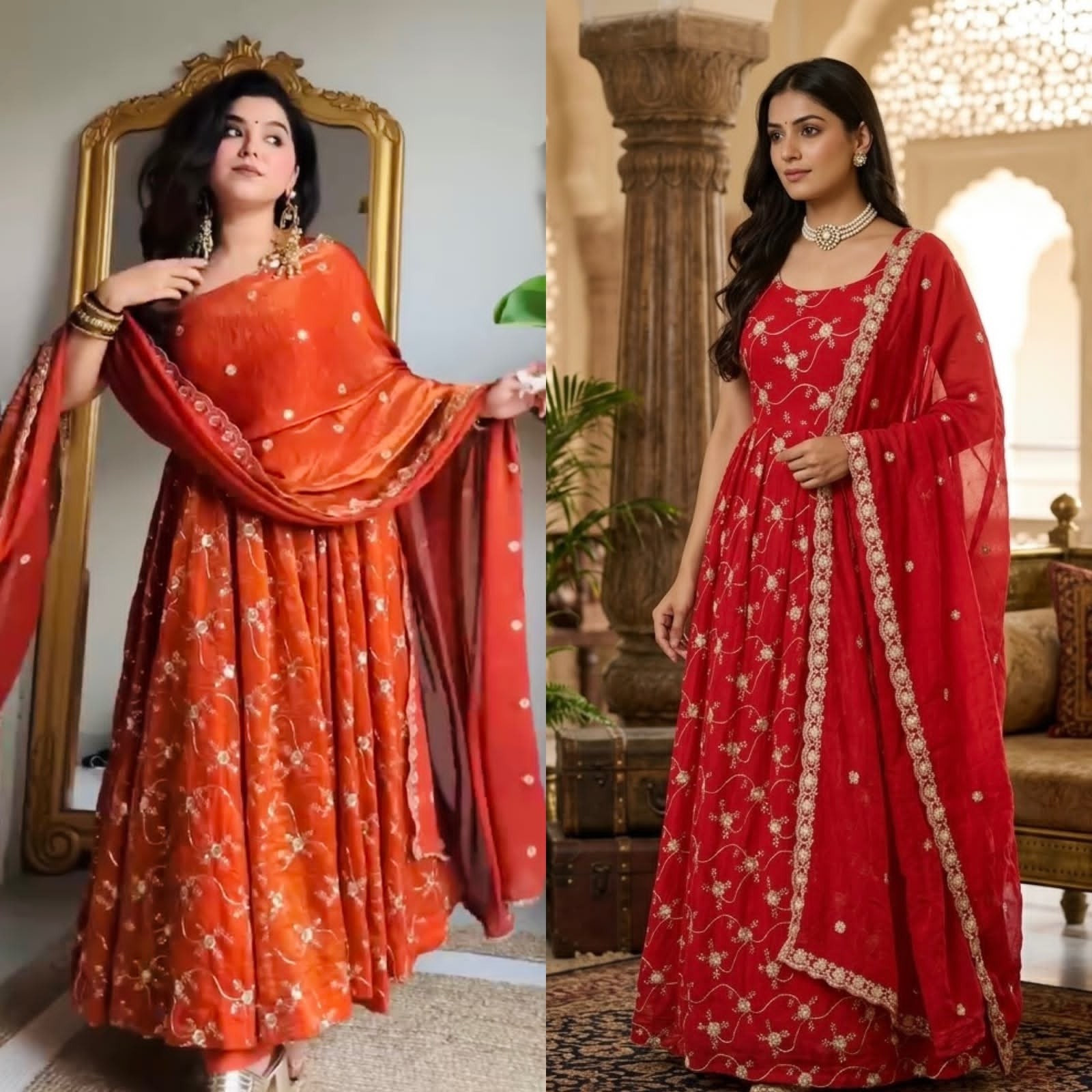 KD 1534 Designer Anarkali Suit Set Heavy Fendy Silk Thread & Sequin Work with Pant & Dupatta