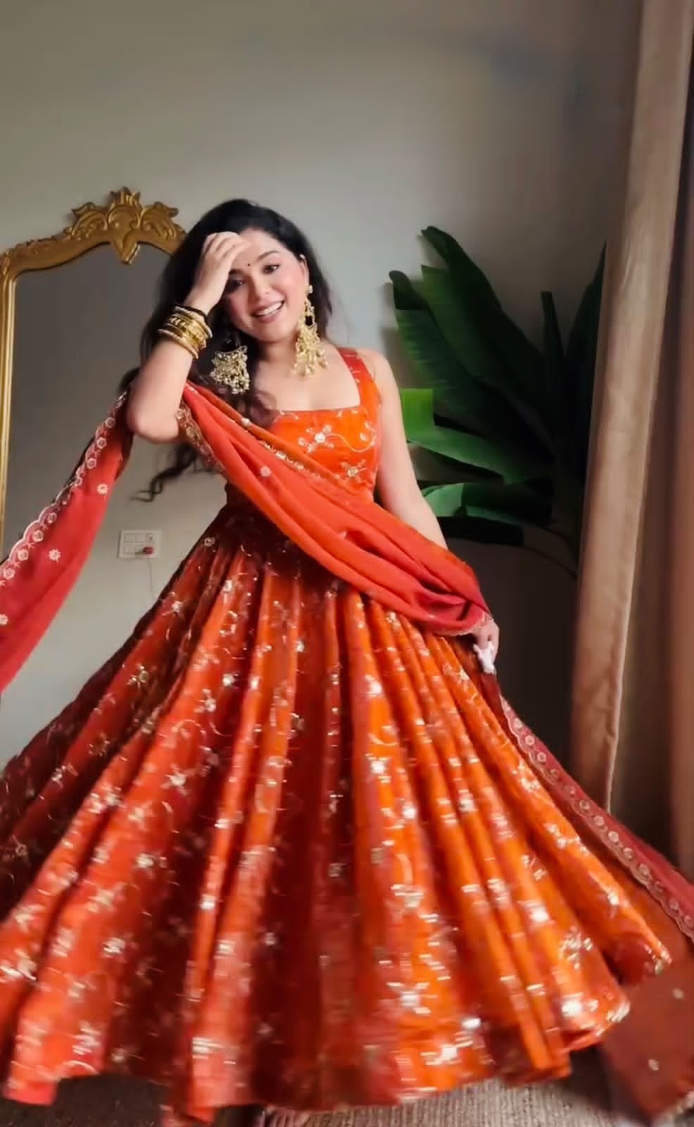 KD 1534 Designer Anarkali Suit Set Heavy Fendy Silk Thread & Sequin Work with Pant & Dupatta