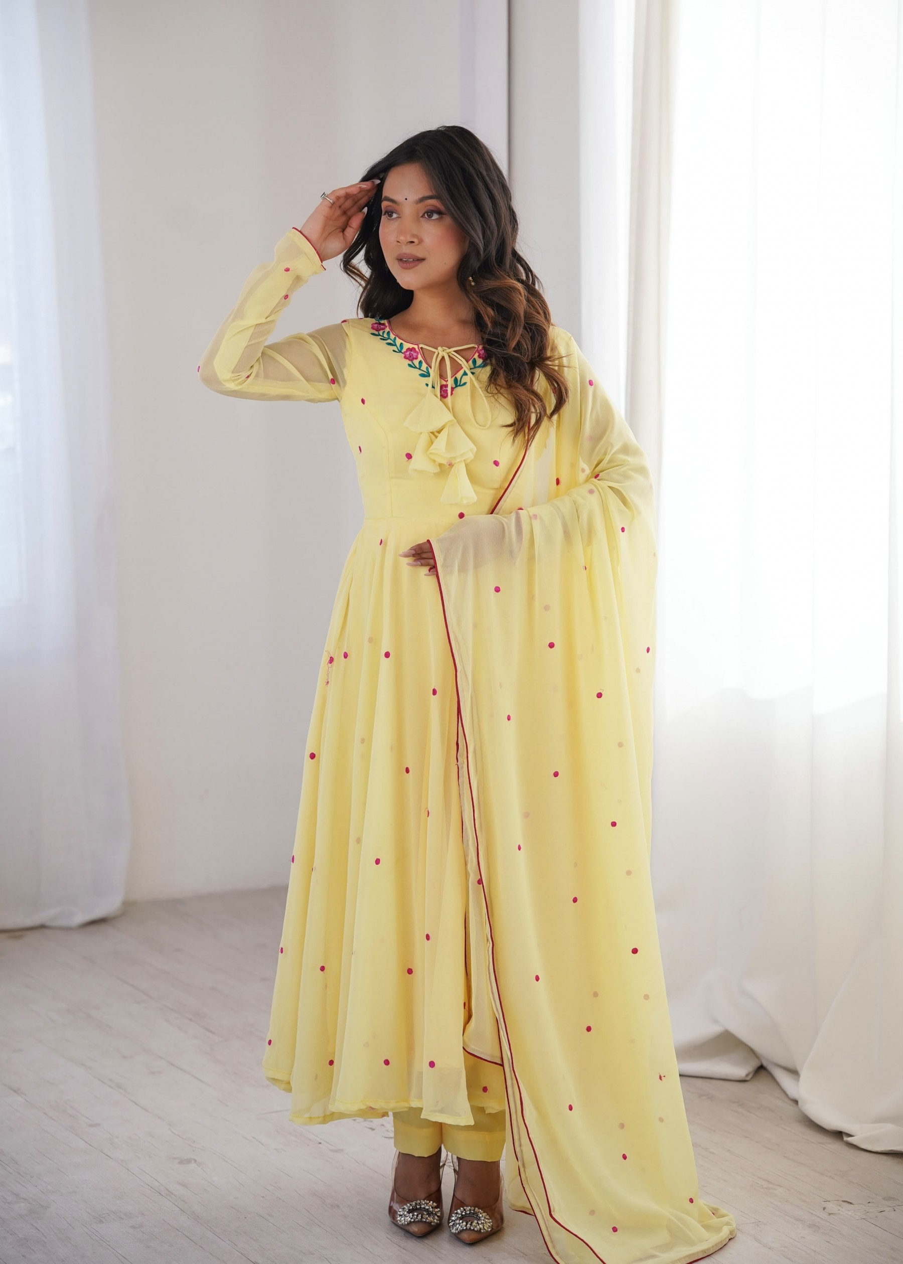 Premium Heavy Faux Georgette Embroidered Anarkali Suit Set – SP-82 Partywear And Wedding Collection 