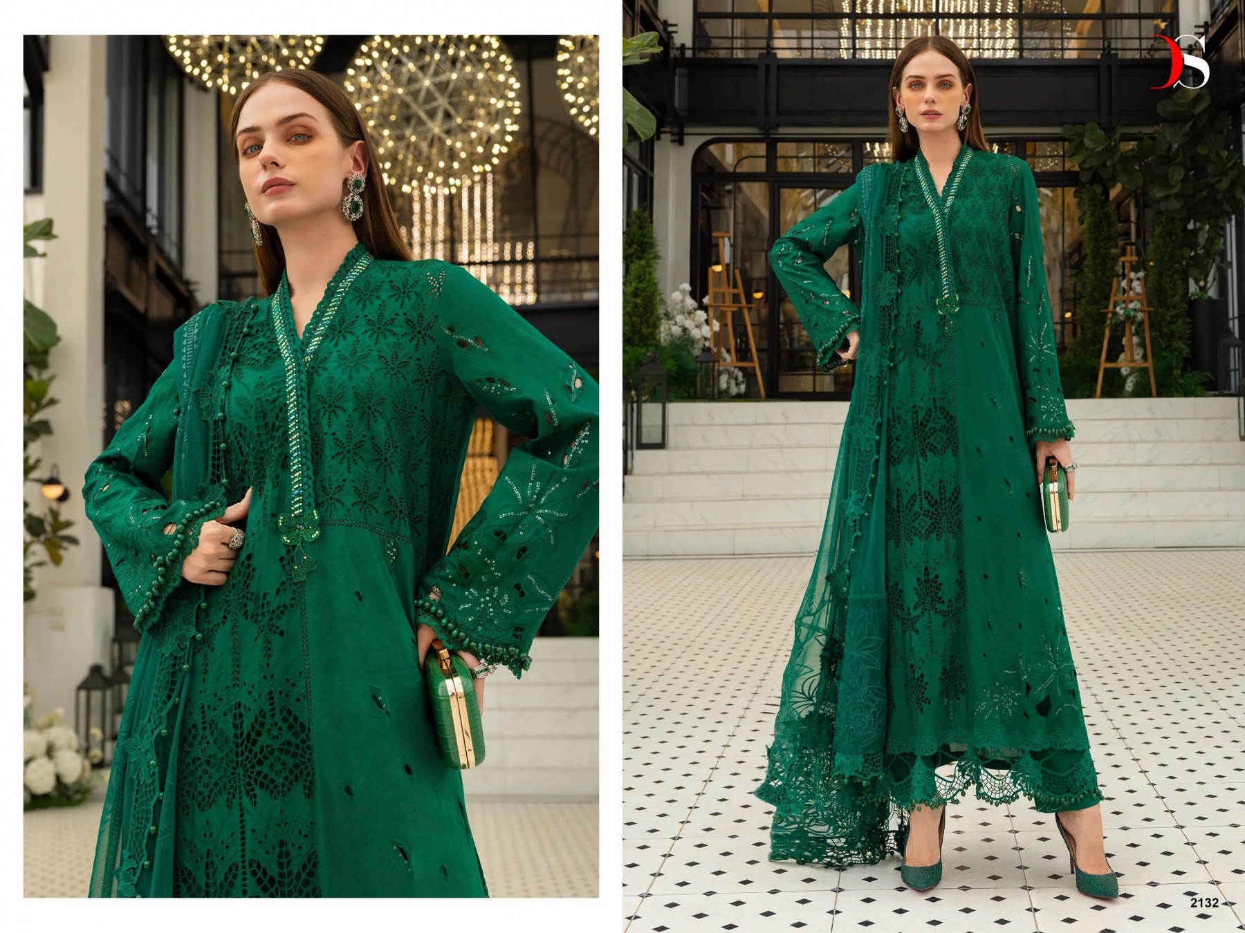 Maria B Premium Embroidered Cotton Deepsy 3 Piece Suit Pakistani Suit Single Wholesale Price 